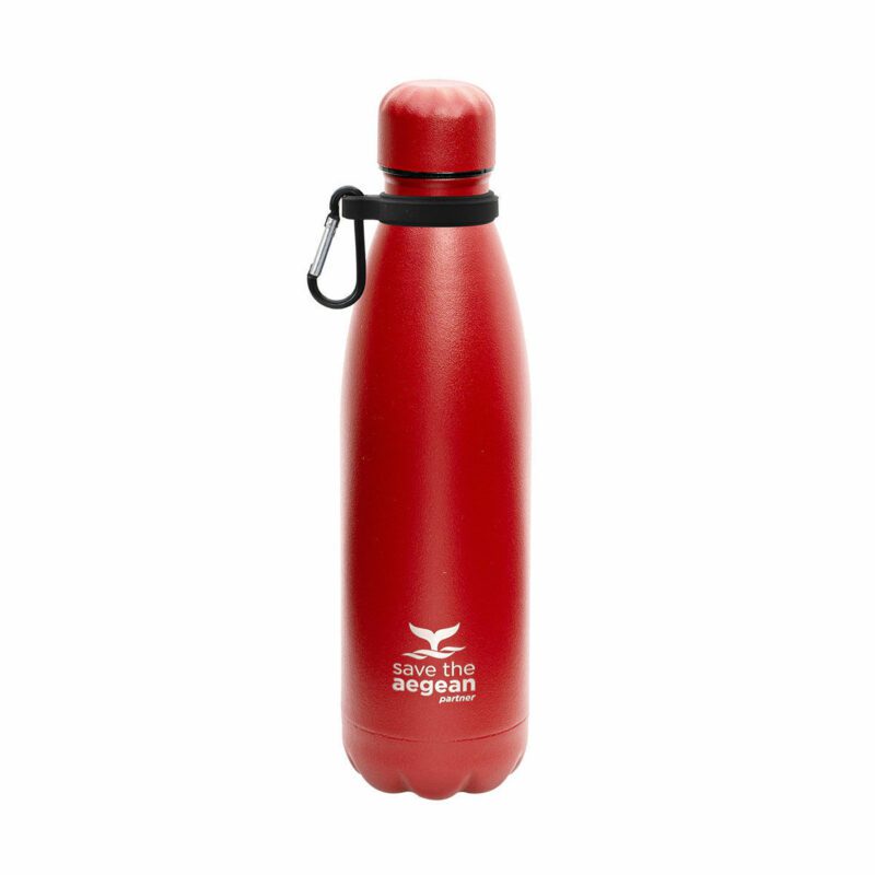 0002265  travel flask save the aegean 500ml matte red