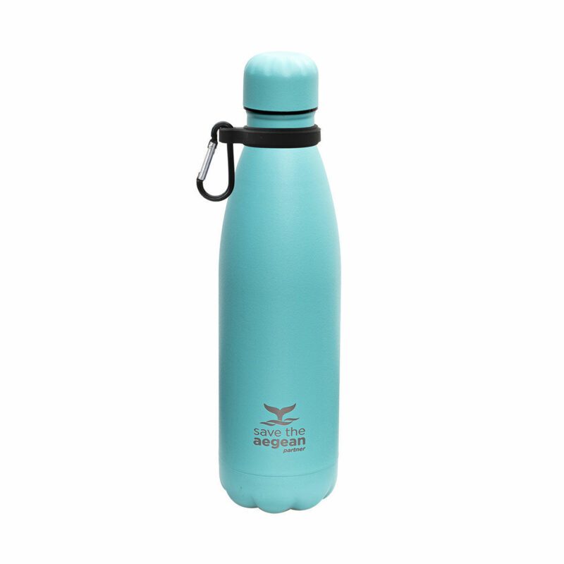 0002277  travel flask save the aegean 500ml pastel green