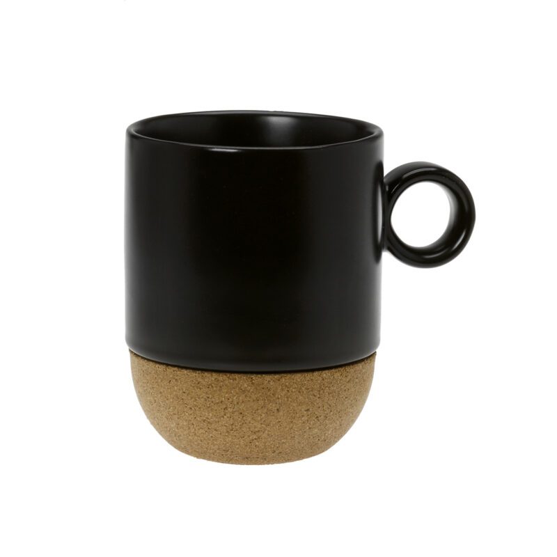 cork mug black porcelain 280ml 10.015.25